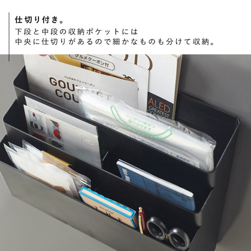 冷蔵庫横マグネット収納ポケット 3段 タワー.|s5